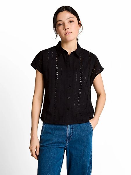 TOM TAILOR Denim Hemdbluse Sommerbluse mit Häkel-Details günstig online kaufen