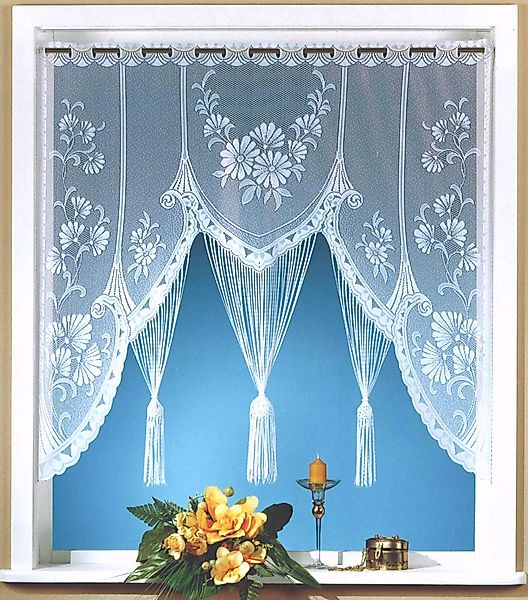 heimtexland Scheibengardine Raffiniertes Fensterbild M-Bogen Jacquard günstig online kaufen