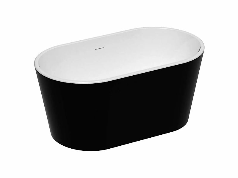 Freistehende Badewanne oval - Acryl - 180 L - 130 x 71 x 58 cm - Schwarz - günstig online kaufen