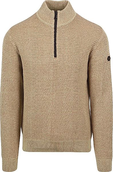 No Excess Halfzip Pullover Struktur Melange Beige - Größe XXL günstig online kaufen