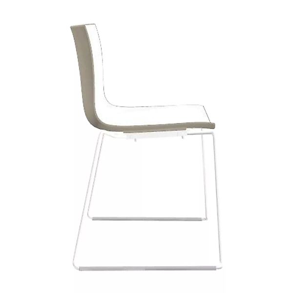 Arper - Catifa 46 0278 Stuhl zweifarbig Kufe weiß - weiß/taubengrau/Außensc günstig online kaufen