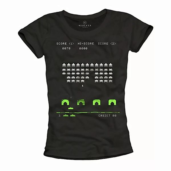 MAKAYA T-Shirt Damen Vintage Computer Motiv Gamer Print Coole Frauen Tops O günstig online kaufen