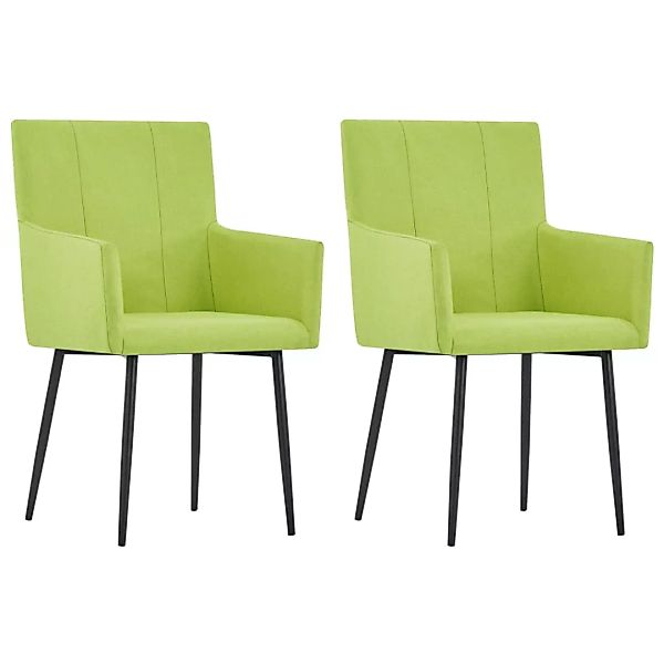 Esszimmerstühle Mit Armlehnen 2 Stk. Grün Stoff günstig online kaufen
