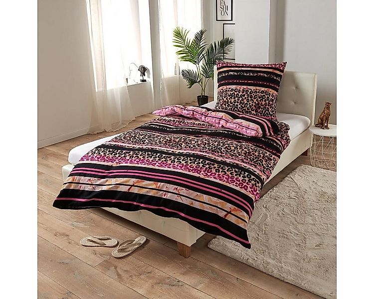 TRAUMSCHLAF Bettwäsche Leopard, Flanell, 2 teilig, Flanell-Winterbettwäsche günstig online kaufen