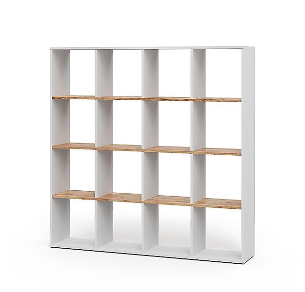 Vicco Raumteiler Karree, Weiß/Goldkraft Eiche, 138.5 x 142.5 cm günstig online kaufen