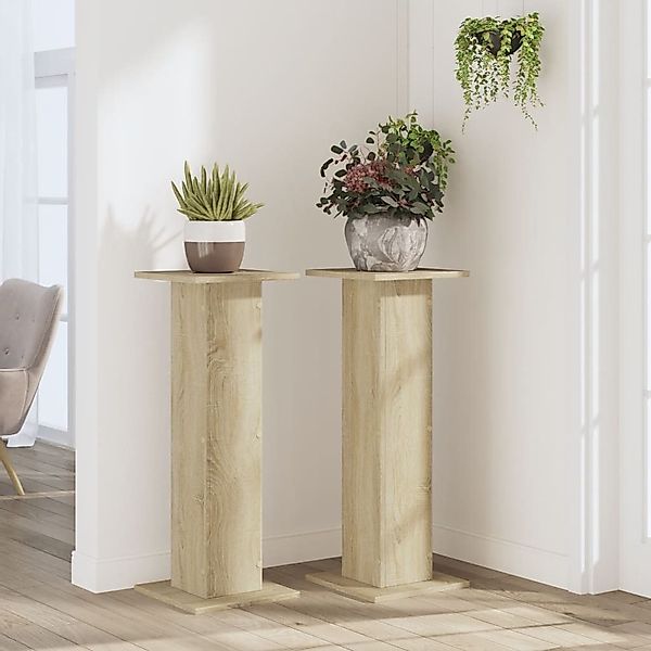 vidaXL Blumenständer Pflanzenständer 2 Stk. Sonoma-Eiche günstig online kaufen