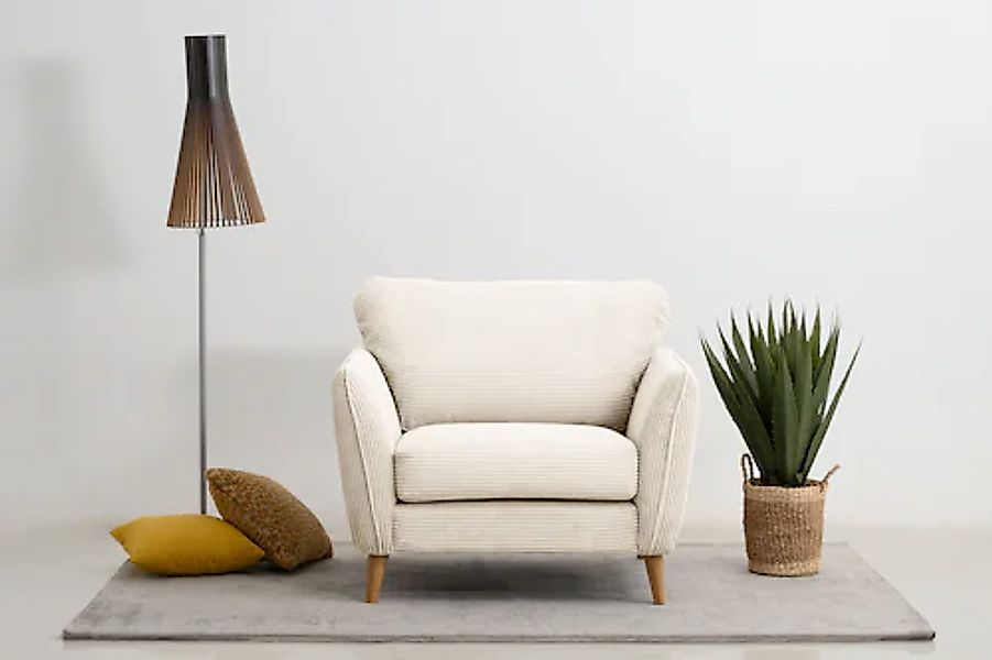 Home affaire Sessel MARSEILLE, Massivholzbeine Eiche, günstig online kaufen