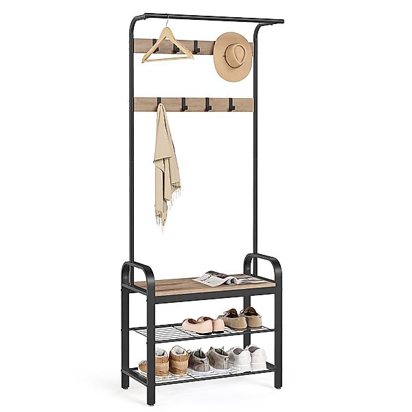VASAGLE Garderobenständer Garderobe, mit Sitzfläche, 2 günstig online kaufen