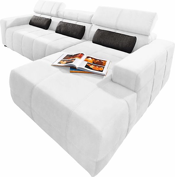 DOMO collection Ecksofa "Brandon B/T/H: 289/177/80 cm, whlw. mit Sitztiefen günstig online kaufen