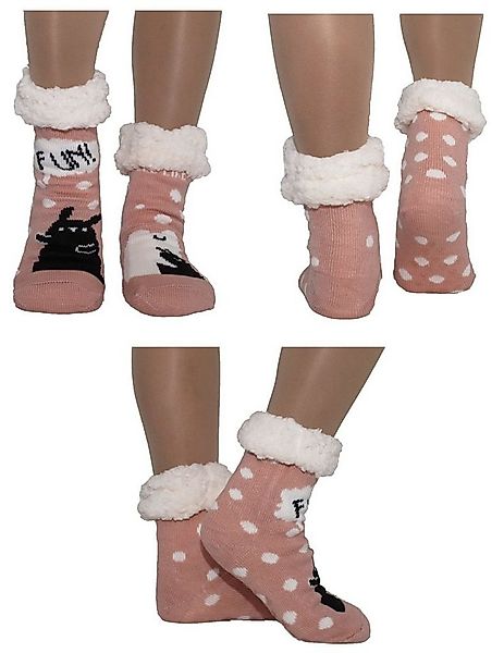 Antonio Haussocken Hüttensocken Haussocken Hausschuhe ABS Teddyfell Pop Art günstig online kaufen