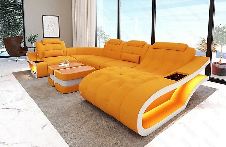 Sofa Dreams Wohnlandschaft Polster Stoffsofa Couch Elegante M - U Form Stof günstig online kaufen