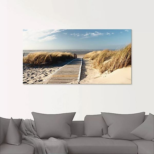 Artland Glasbild »Nordseestrand auf Langeoog - Steg«, Strand, (1 St.), in v günstig online kaufen