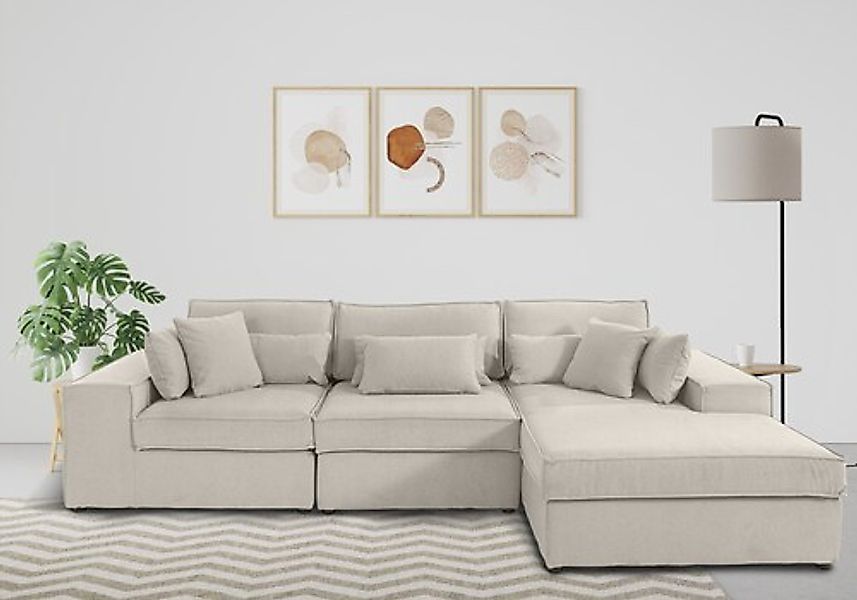 RAUM.ID Ecksofa »Florid L-Form«, 3 Teile, bestehend aus Modulen, viele Bezu günstig online kaufen