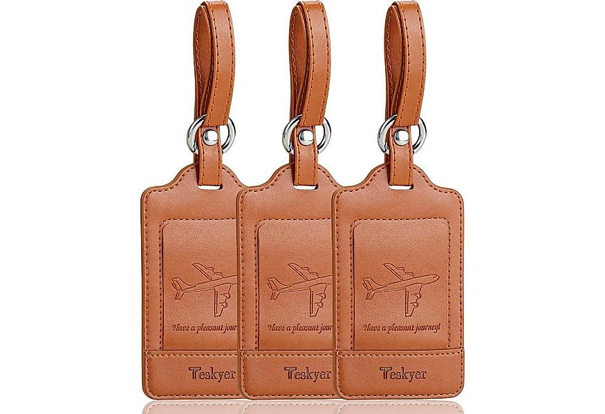 LuxusKollektion Kofferset Kofferanhänger 3er Pack Adressschild PU Leder Gep günstig online kaufen