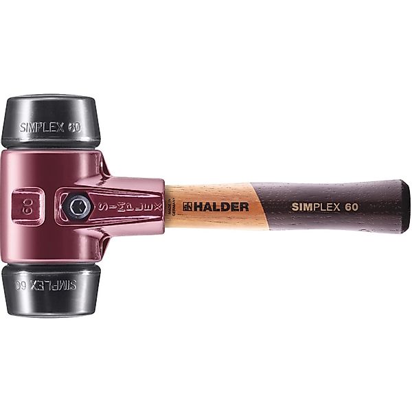 Halder Simplex Schonhammer Ø 60 mm Gummi Schwarz Kurzer Stiel mit Tempergus günstig online kaufen