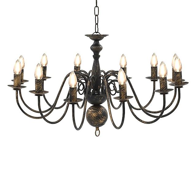 vidaXL Kronleuchter, Kronleuchter Antik-Schwarz 12 × E14-Fassungen günstig online kaufen