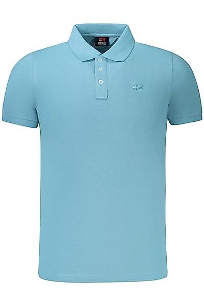 NORWAY 1963 Poloshirt Herren Polo-Shirt Blau mit Stickerei und 3 Knöpfen günstig online kaufen