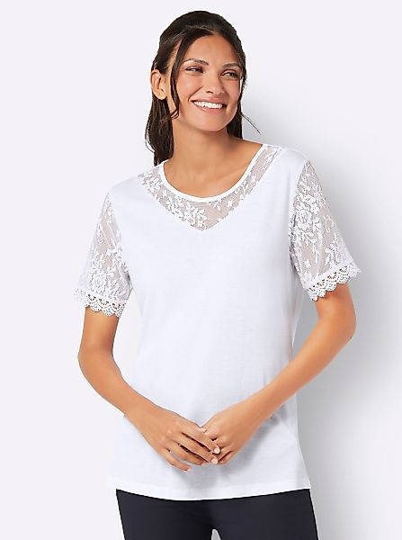 Classic Basics Spitzenshirt "Rundhals-Shirt" 1 Stk. tlg. günstig online kaufen