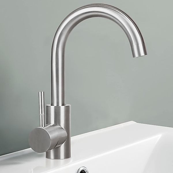 Nettlife Waschtischarmatur Kaltwasserhahn Hochdruck Mischbatterie Nickel günstig online kaufen