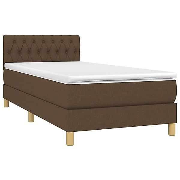 vidaXL Boxspringbett mit Matratze & LED Dunkelbraun 80x200 cm Stoff 3133912 günstig online kaufen