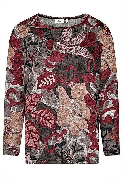 elanza T-Shirt Shirt mit floralem Print in Bordeaux/Braun (1-tlg) günstig online kaufen