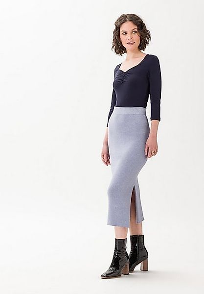 Les Lunes Bleistiftrock Rosie Rippstruktur, Midi-Länge, Seitenschlitz, Tunn günstig online kaufen