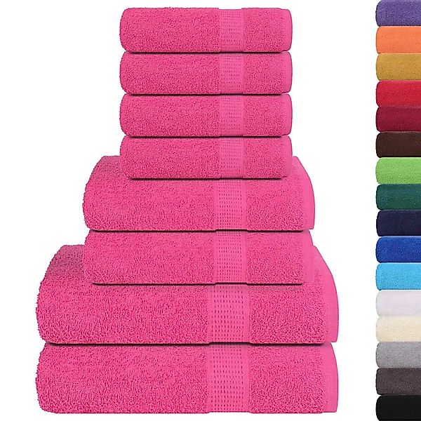vidaXL 8-Tlg Handtuch-Set Rosa 360 g/m² 100% Baumwolle 137077 günstig online kaufen