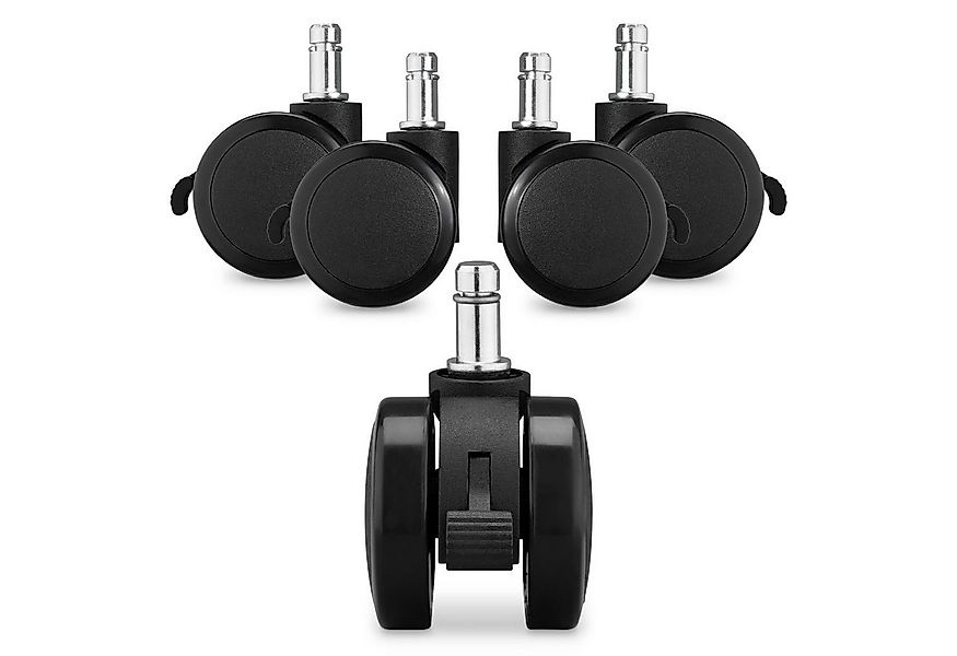 kwmobile Stuhlrolle 5x Bürostuhlrollen Hartboden/Weichboden mit Bremse 11/2 günstig online kaufen