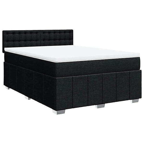 vidaXL Boxspringbett mit Matratze Schwarz 160x200 cm Stoff 3287135 günstig online kaufen