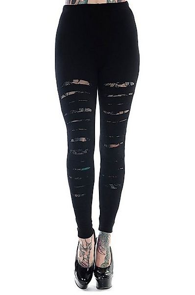 Banned Leggings Black Slashed Gothic Spitze Mesh Netz Distressed günstig online kaufen