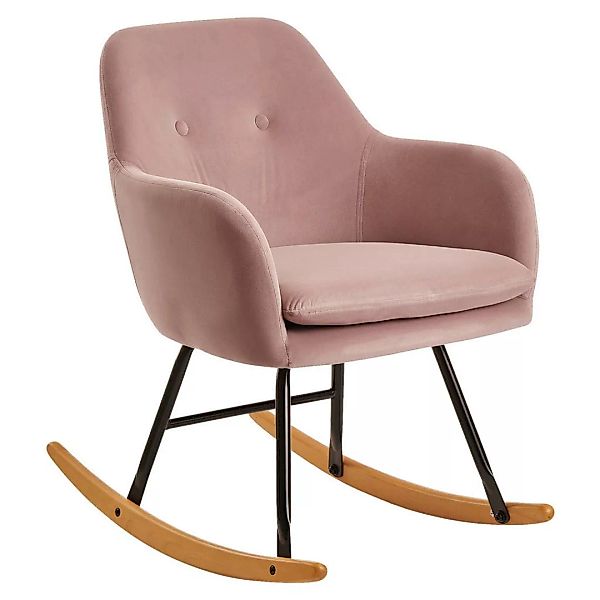 Stuhl rosa Samt schwarz lackiert natur Samt Eisen Echtholz B/H/T: ca. 71x76 günstig online kaufen