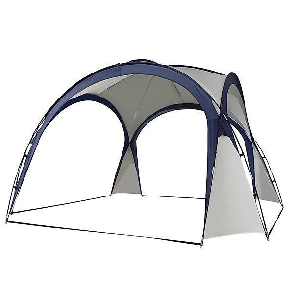 Outsunny Campingzelt Polyesterstoff Cremeweiß 350L x 350B x 222H cm günstig online kaufen