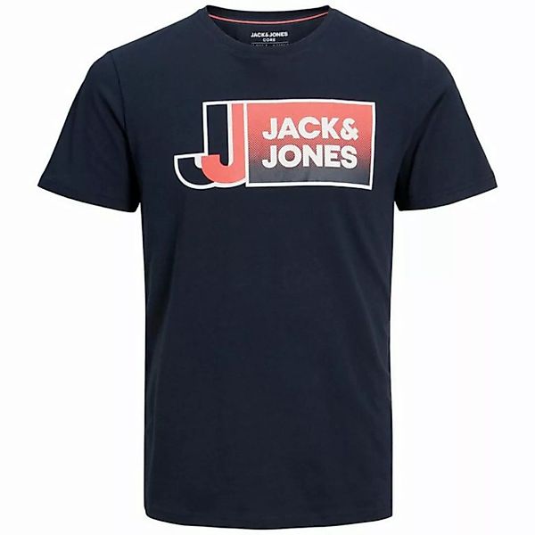 Jack & Jones Rundhalsshirt Große Größen Logoprint T-Shirt Herren navy JCOLO günstig online kaufen
