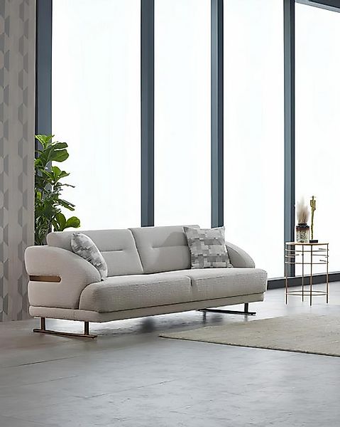 JVmoebel Sofa Dreisitzer Sofa 3 Sitzer Stoffsofa Polstersofa Couch Grau Sof günstig online kaufen