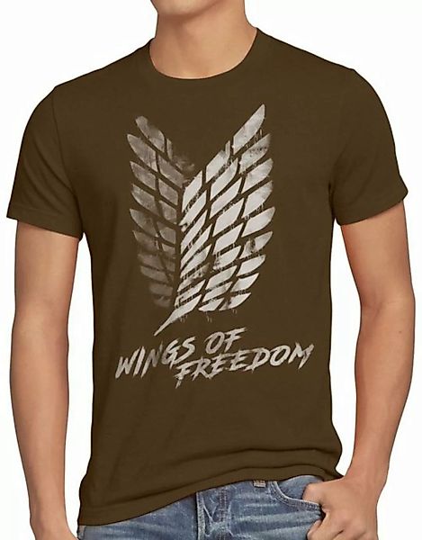 style3 Print-Shirt Herren T-Shirt Wings of Freedom aot attack aufklärungstr günstig online kaufen