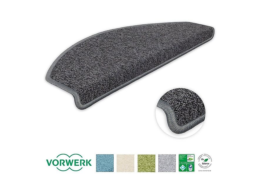 Metzker® Stufenmatte Stufenmatten Vorwerk Durango Halbrund Dunkelgrau 15 St günstig online kaufen
