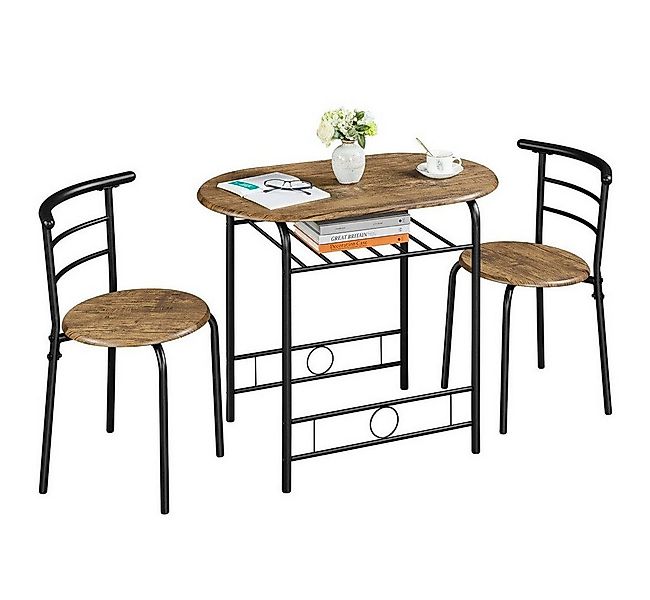 Yaheetech Esszimmer-Set Essgruppe mit 2 Stühlen, Esszimmergruppe 3-teilig günstig online kaufen