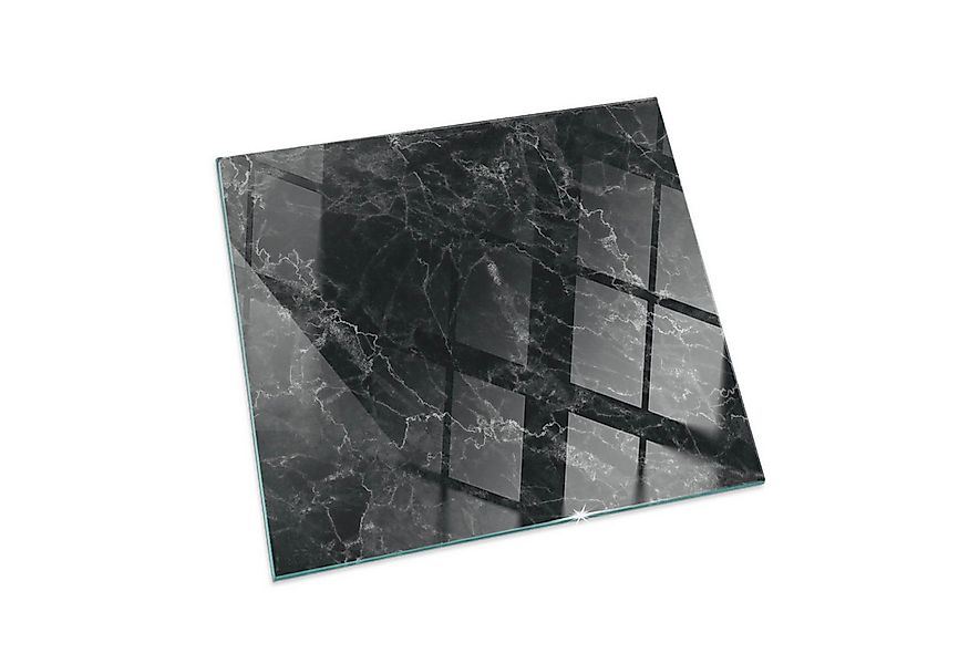 Tulup Bodenschutzplatte Schwarz Elegantes Marmormuster, Gehärtetem Glas für günstig online kaufen