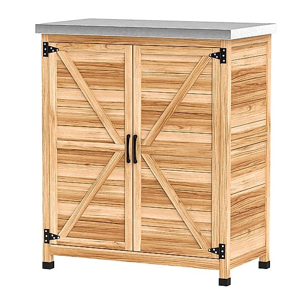 Outsunny Gartenschrank mit internem Regal und Arbeitsbank oben, Gartenschra günstig online kaufen