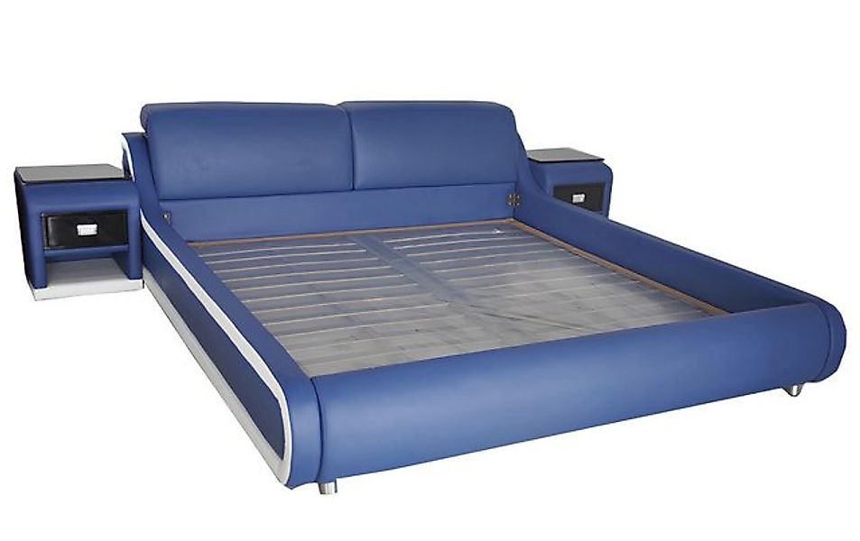 JVmoebel Bett Doppel Luxus Leder Bett + USB Polster Betten Moderne Hotel (B günstig online kaufen