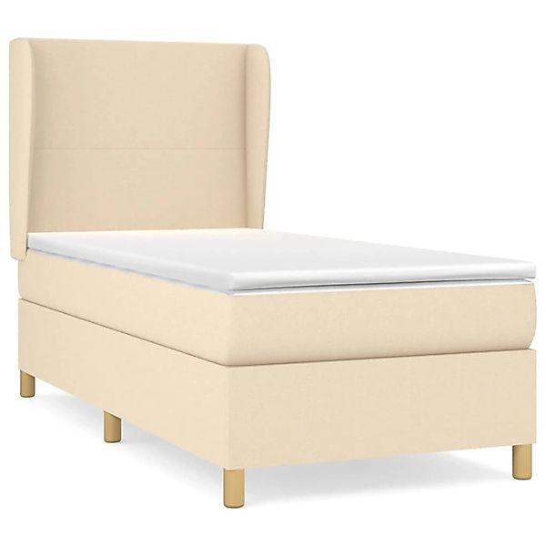 vidaXL Boxspringbett mit Matratze Creme 90x190 cm Stoff1372721 günstig online kaufen