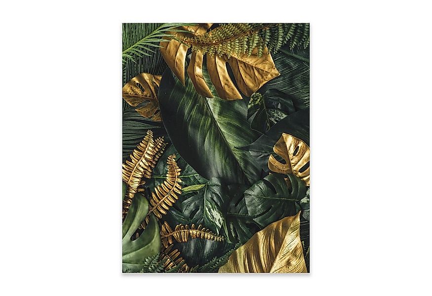 Wallarena Poster Blätter Grün Gold Wohnzimmer Schlafzimmer Kunstdruck Wandb günstig online kaufen