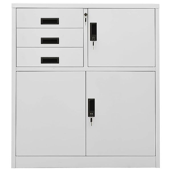 vidaXL Büroschrank Hellgrau 90x40x102 cm Stahl Modell 1 günstig online kaufen