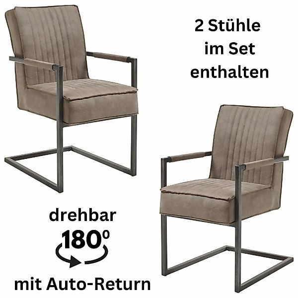 Stolkom Freischwinger "Linda" (Set) 2 Stk. Microfaser Federkern im Sitz günstig online kaufen