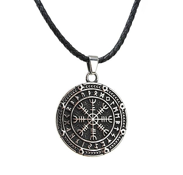 DALMARO Kette mit Anhänger Lederkette Edelstahlkette 316L VIKING KOMPASS, H günstig online kaufen