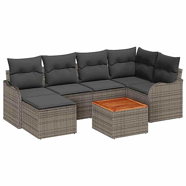 vidaXL Garten-Sofa-Set 7-Tlg Grau 3356144 günstig online kaufen