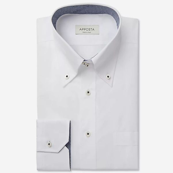 Hemd  einfarbig  weiß baumwolle popeline, kragenform  hoher button-down-kra günstig online kaufen