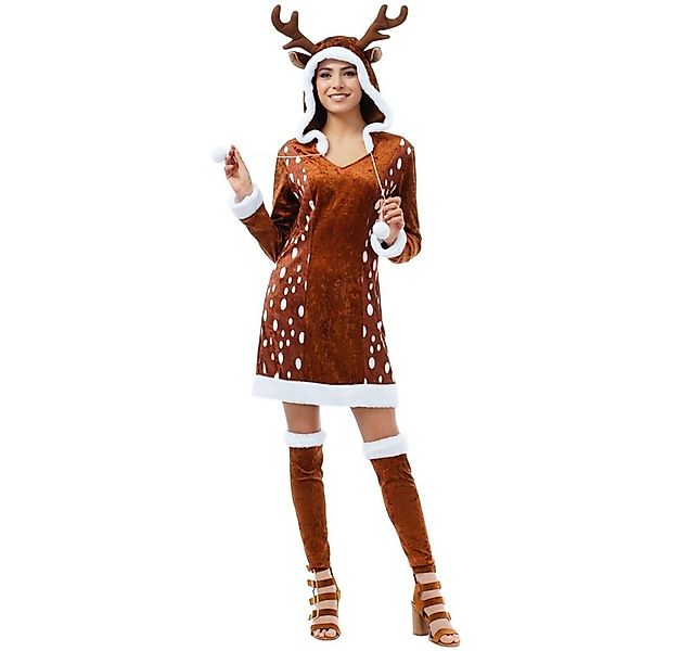 CHAKS Kostüm Reh Kostüm "Sophie" Kleid für Damen, Kleid mit Beinstulpen günstig online kaufen