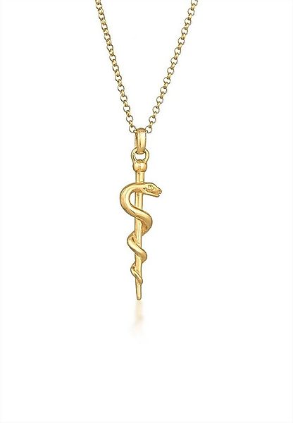 Elli Kette mit Anhänger Schlangenstab Äskulapstab Heilkunde 925er Silber, H günstig online kaufen