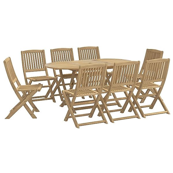 vidaXL Garten-Essgruppe 9-tlg. Garten-Essgruppe Massivholz, (9-tlg) günstig online kaufen